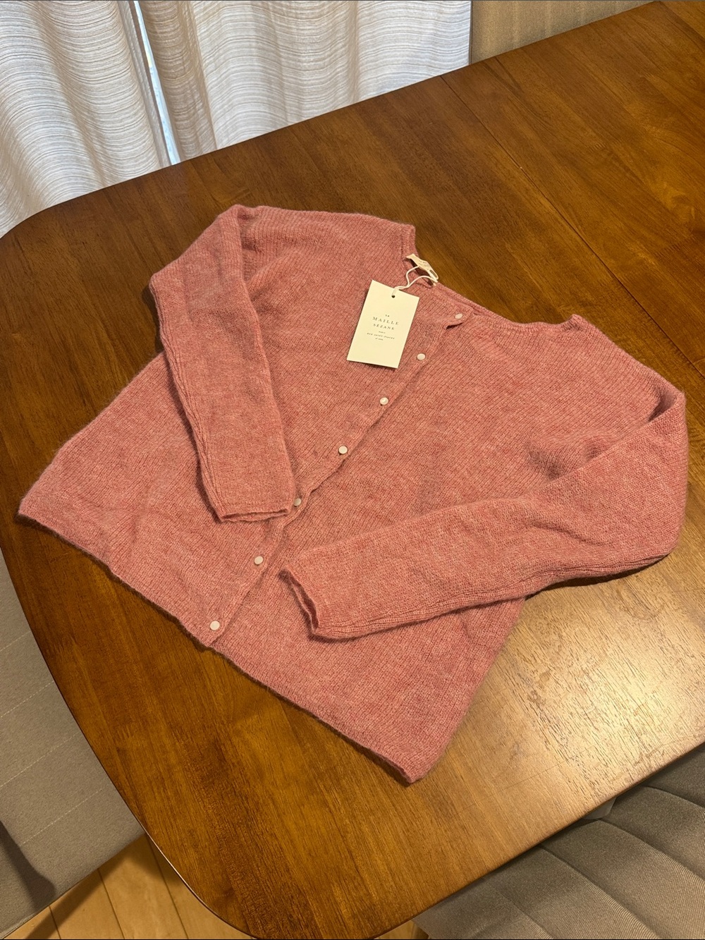 Sézane Gaspard Cardigan Dusty Rose